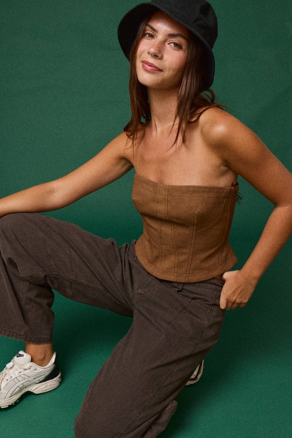 FAUX SUEDE TUBE TOP