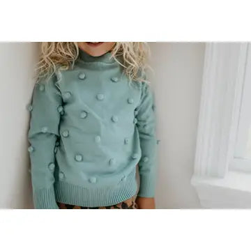 Kids Pom Pom Crew Neck Sweater