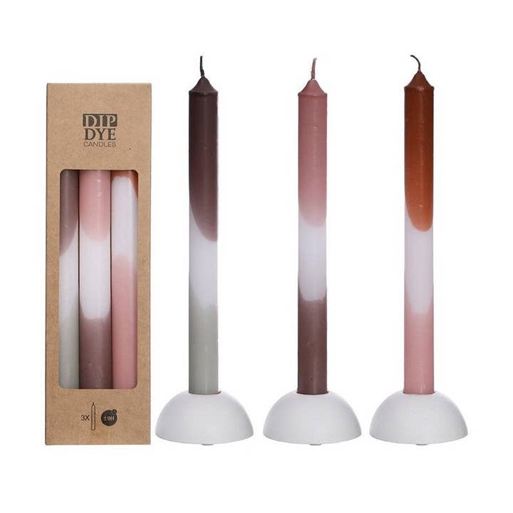 Dip Dye Candle Set 3 Pink