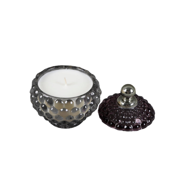 Glass Bubble Candle with Metal Nob Lid