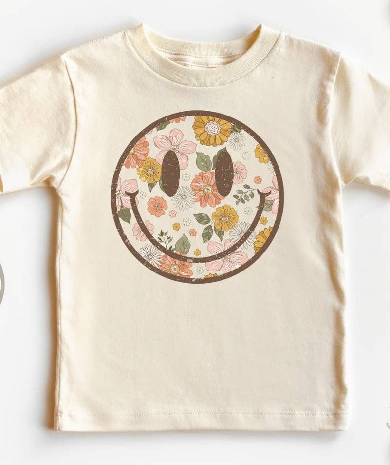 Retro floral smiley face T Shirt
