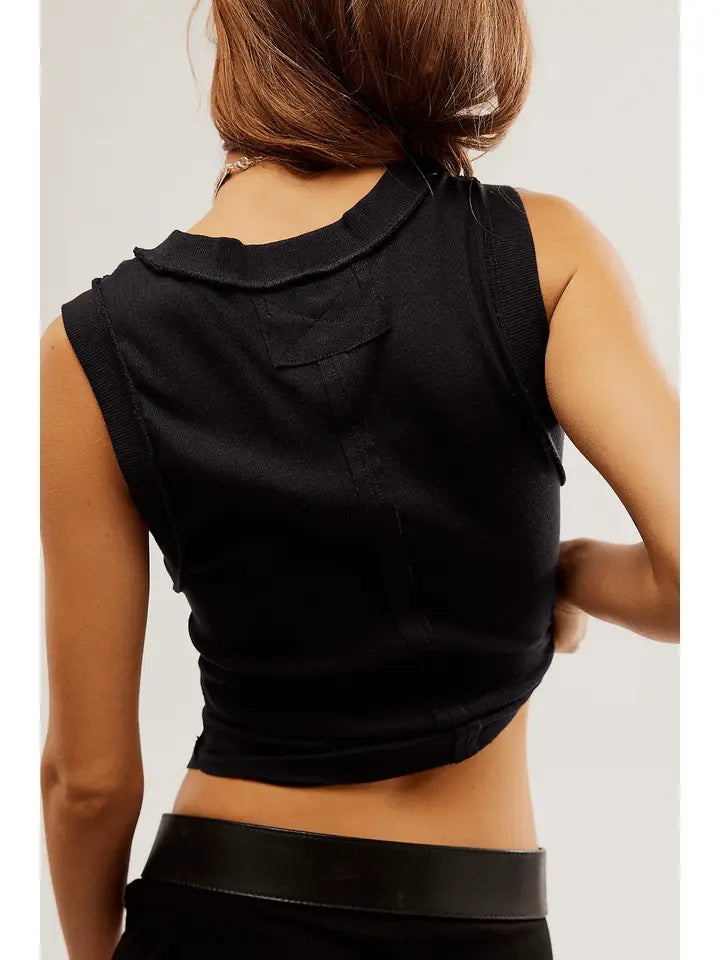 Ribbed Hemmed Tank Top