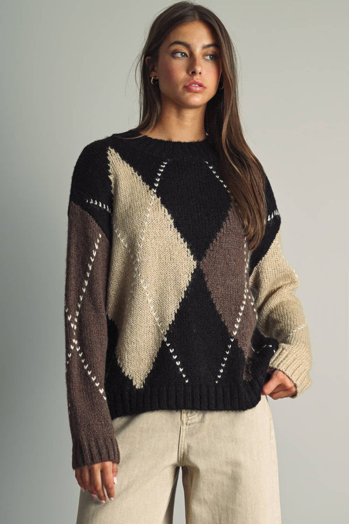 ARGYLE CREWNECK SWEATER