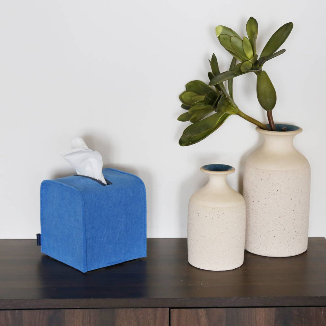 Felt Tissue Box Cover - Square: Grey / Square