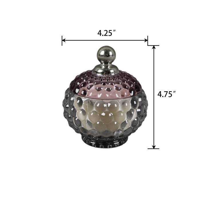 Glass Bubble Candle with Metal Nob Lid