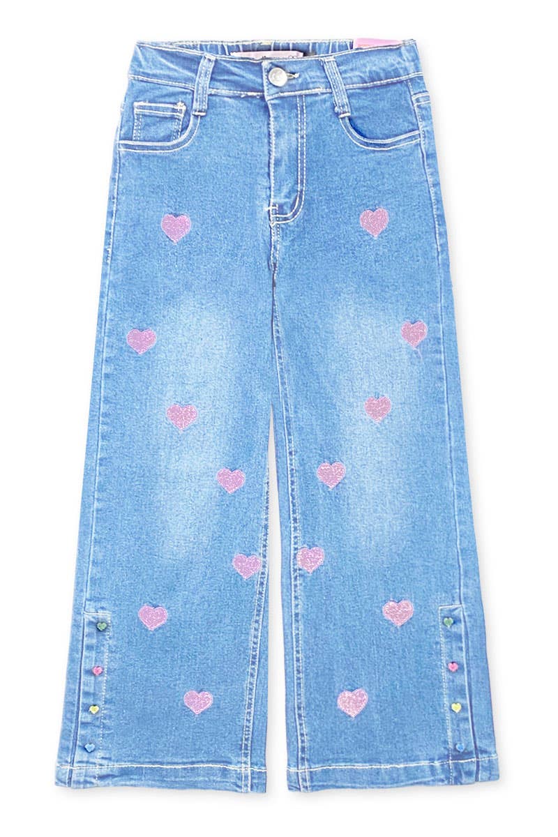 Relax Fit Jeans w/ Pink Hearts