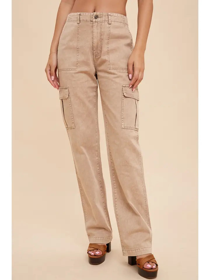 Stone Washed Cargo Denim