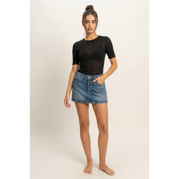 Ribbed Short Sleeve Top