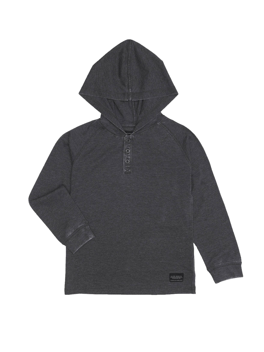 BOYS ACID WASH HENLEY HOODIE