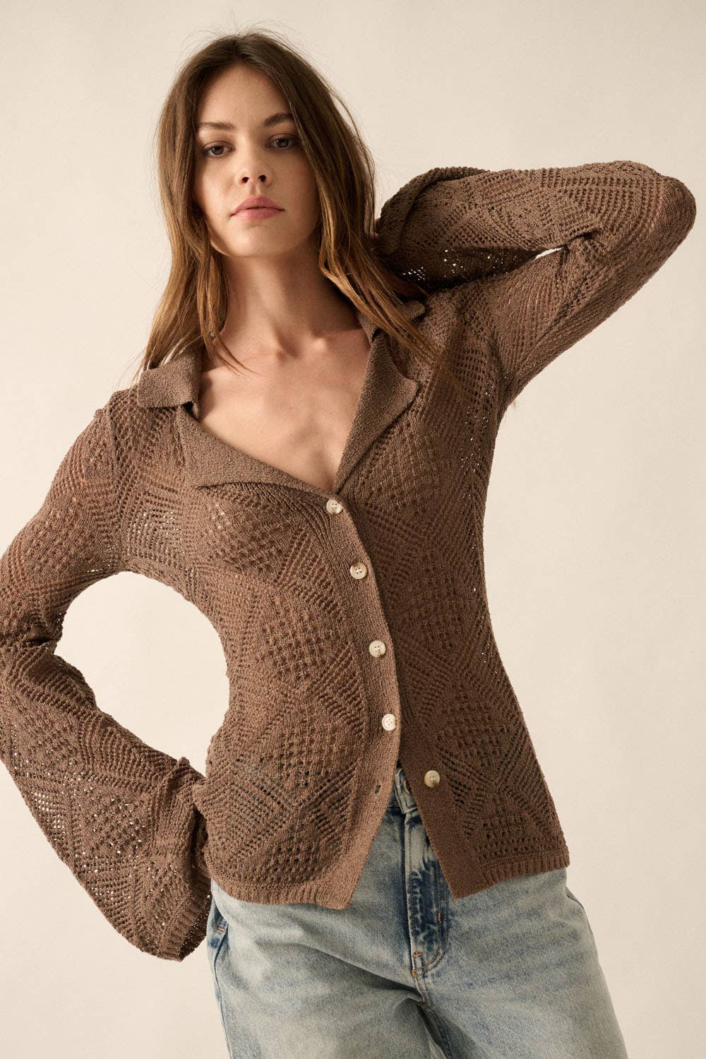 Bell-Sleeve Cardigan