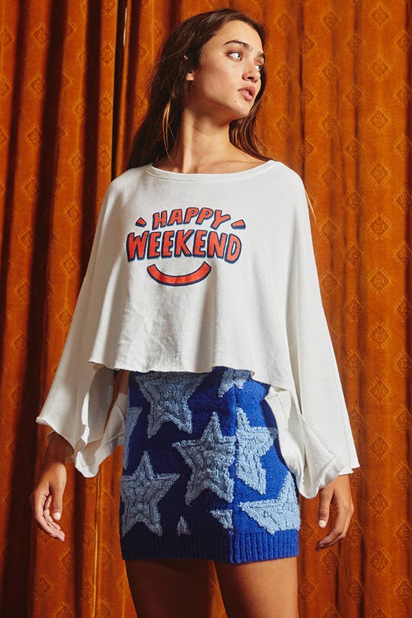 Hi-low Hem Graphic Cropped Top