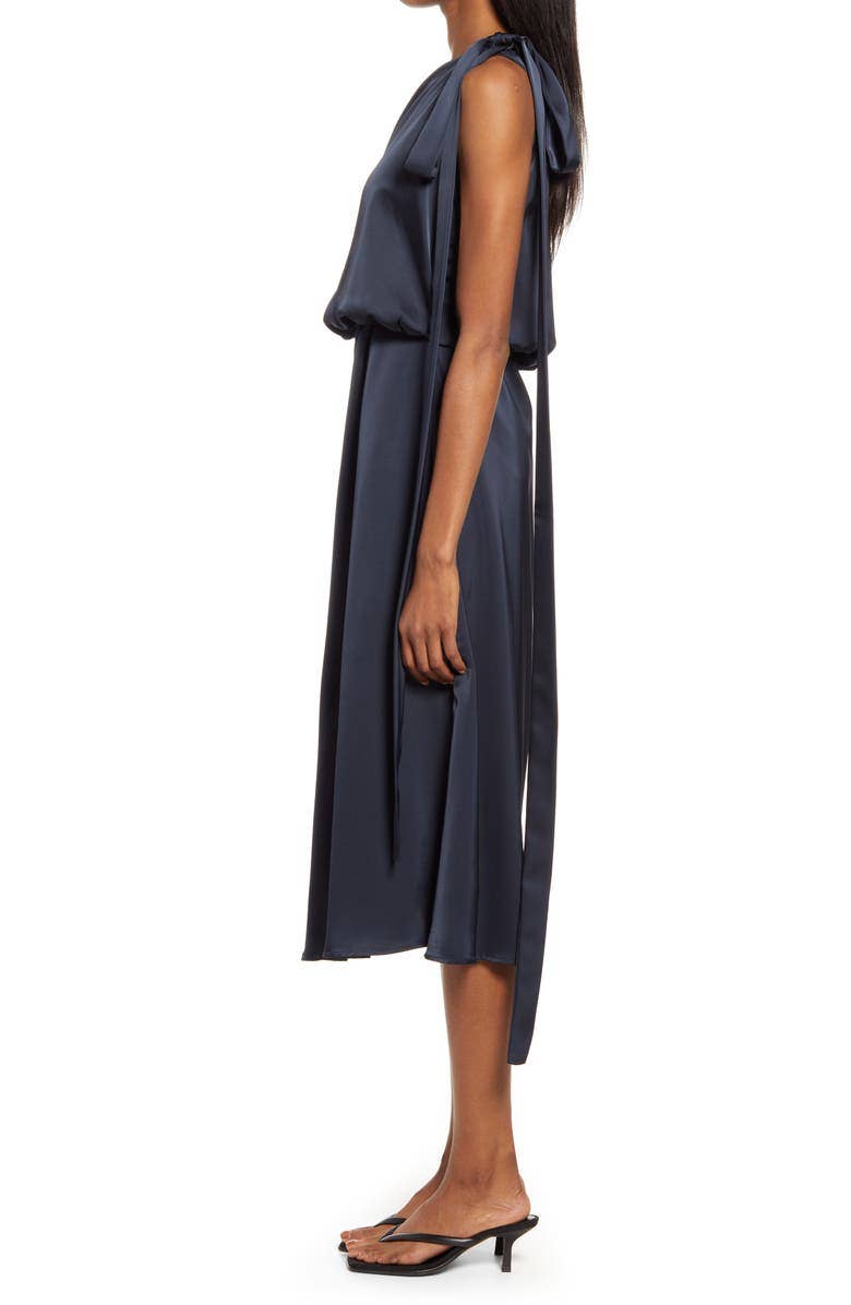 Gemma Asymmetrical Neck Midi Dress