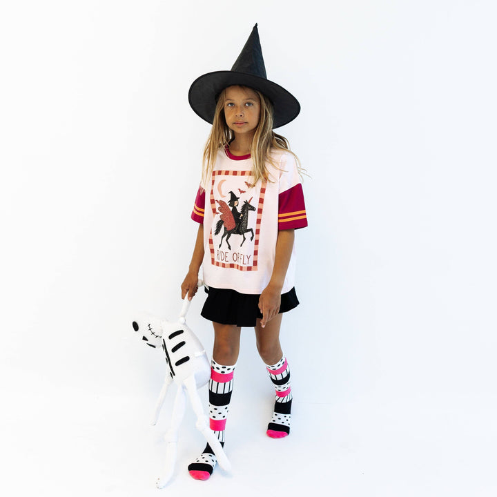 Black\White\Pink knee high socks