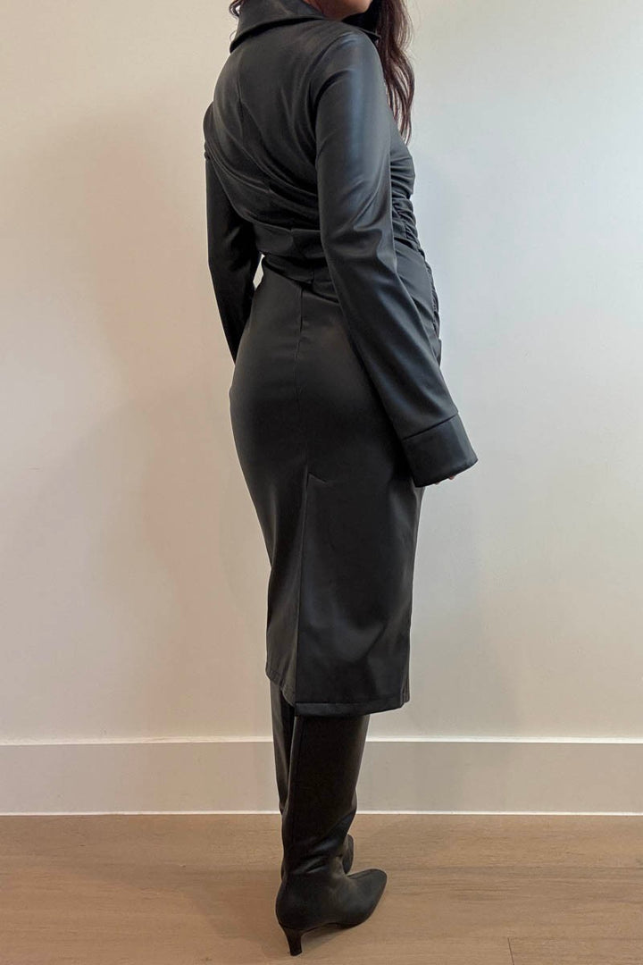 Long Sleeve Shirt Midi Dress