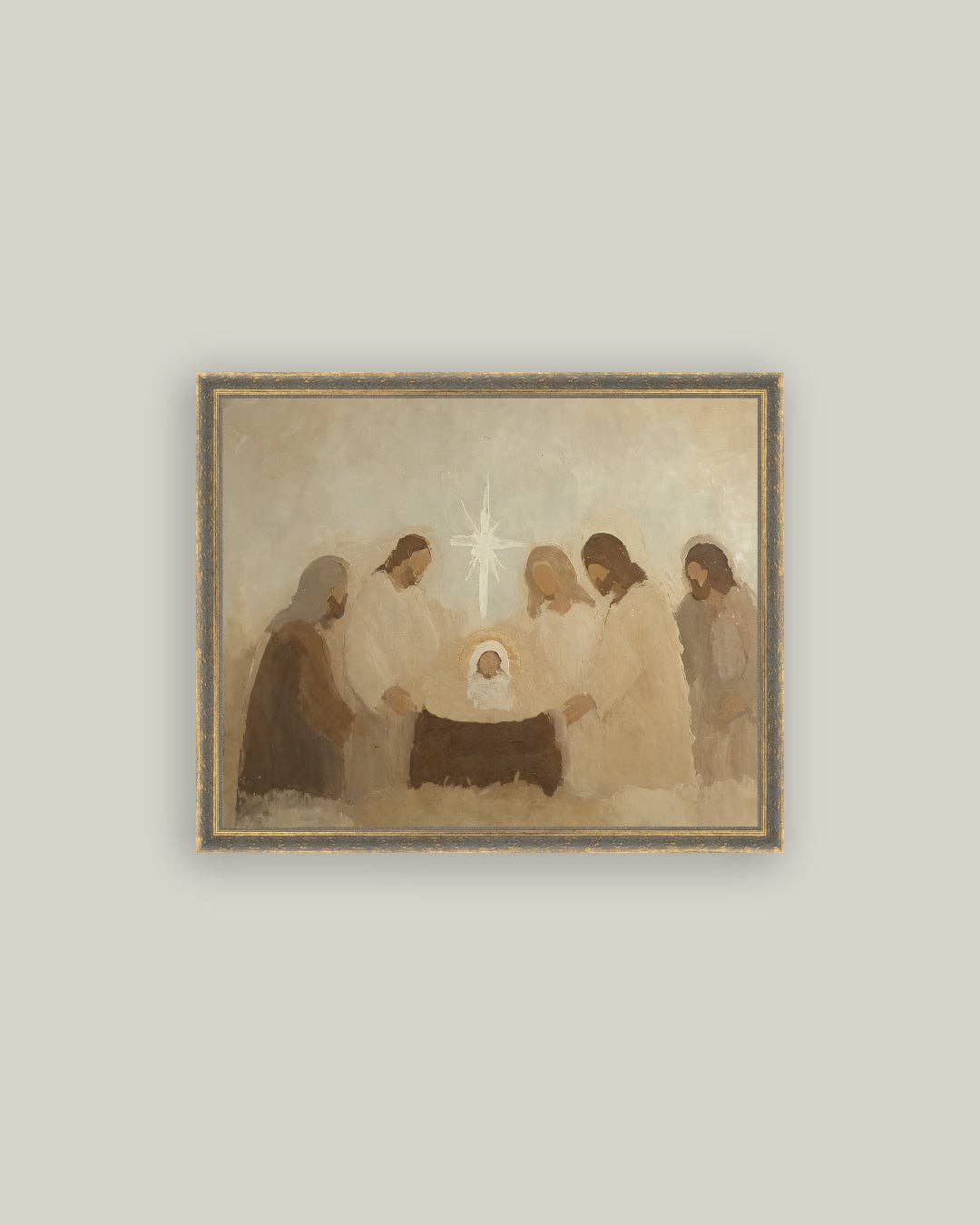 Neutral Nativity Framed Antique