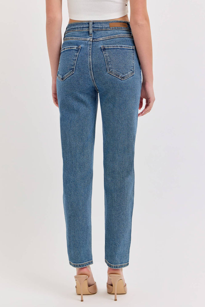 Dark High Rise Mom Jean