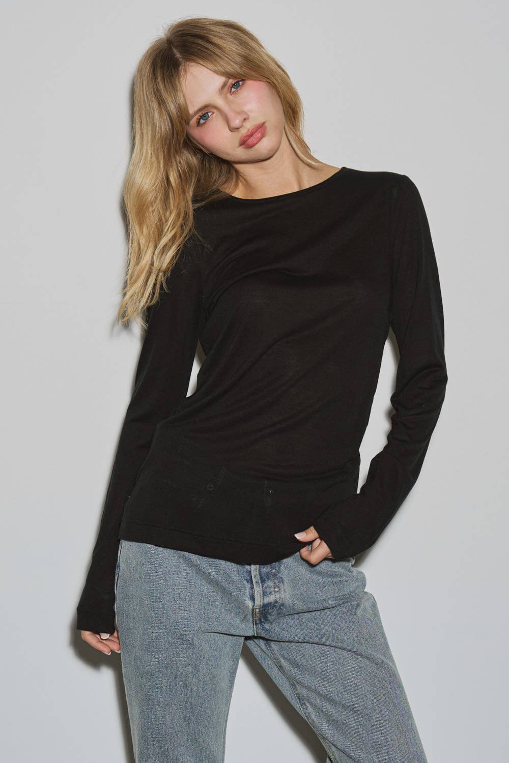 Knit Sheer Basic Top