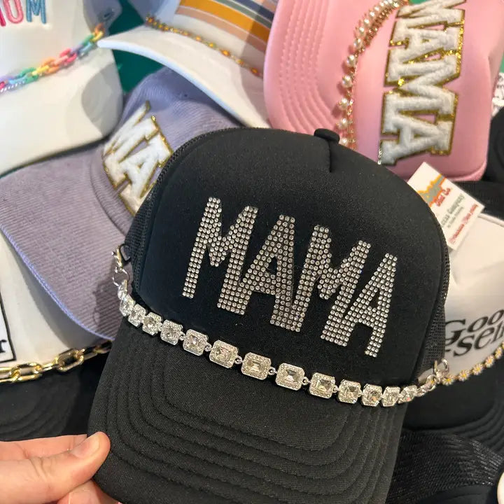 Large Rhinestone Studded Trucker Hat Chain