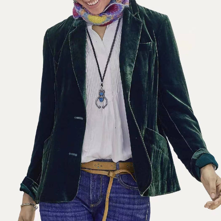 Velvet Button Blazer
