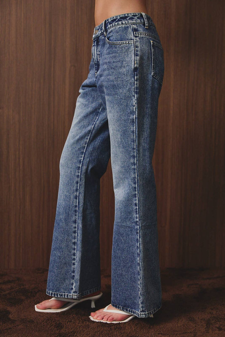 Low rise fare denim jeans