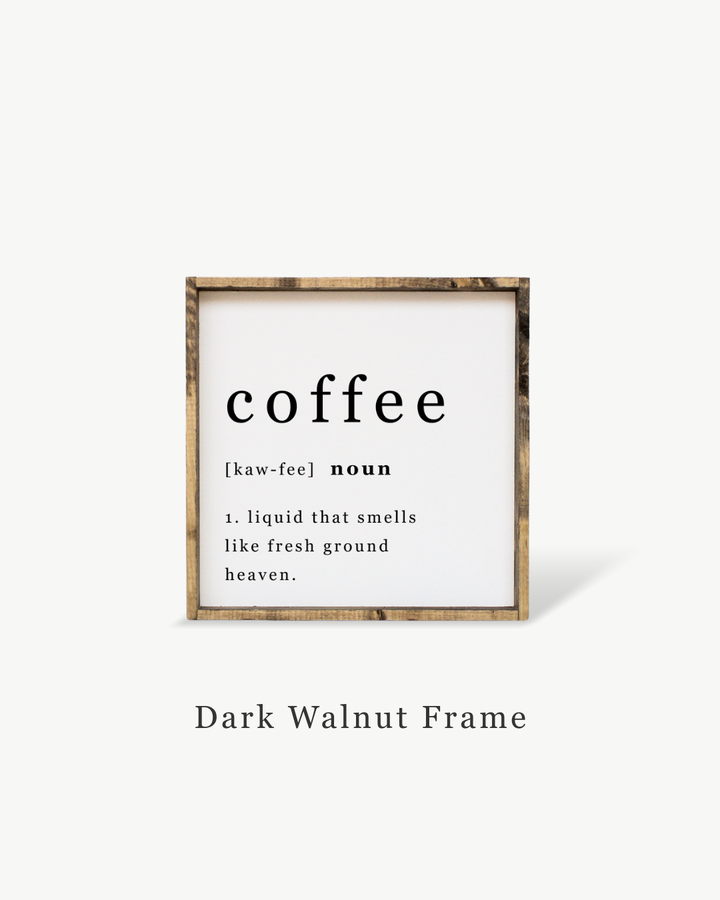 Coffee Noun Sign White