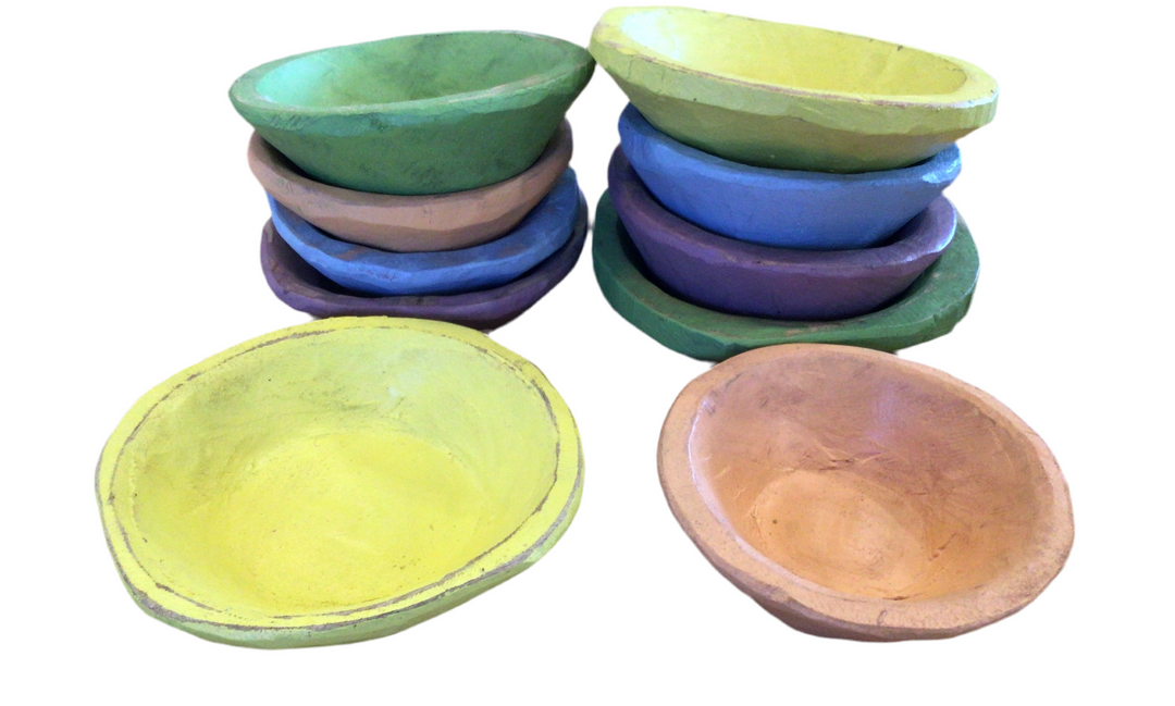 Hand Carved Colored wood Bowl