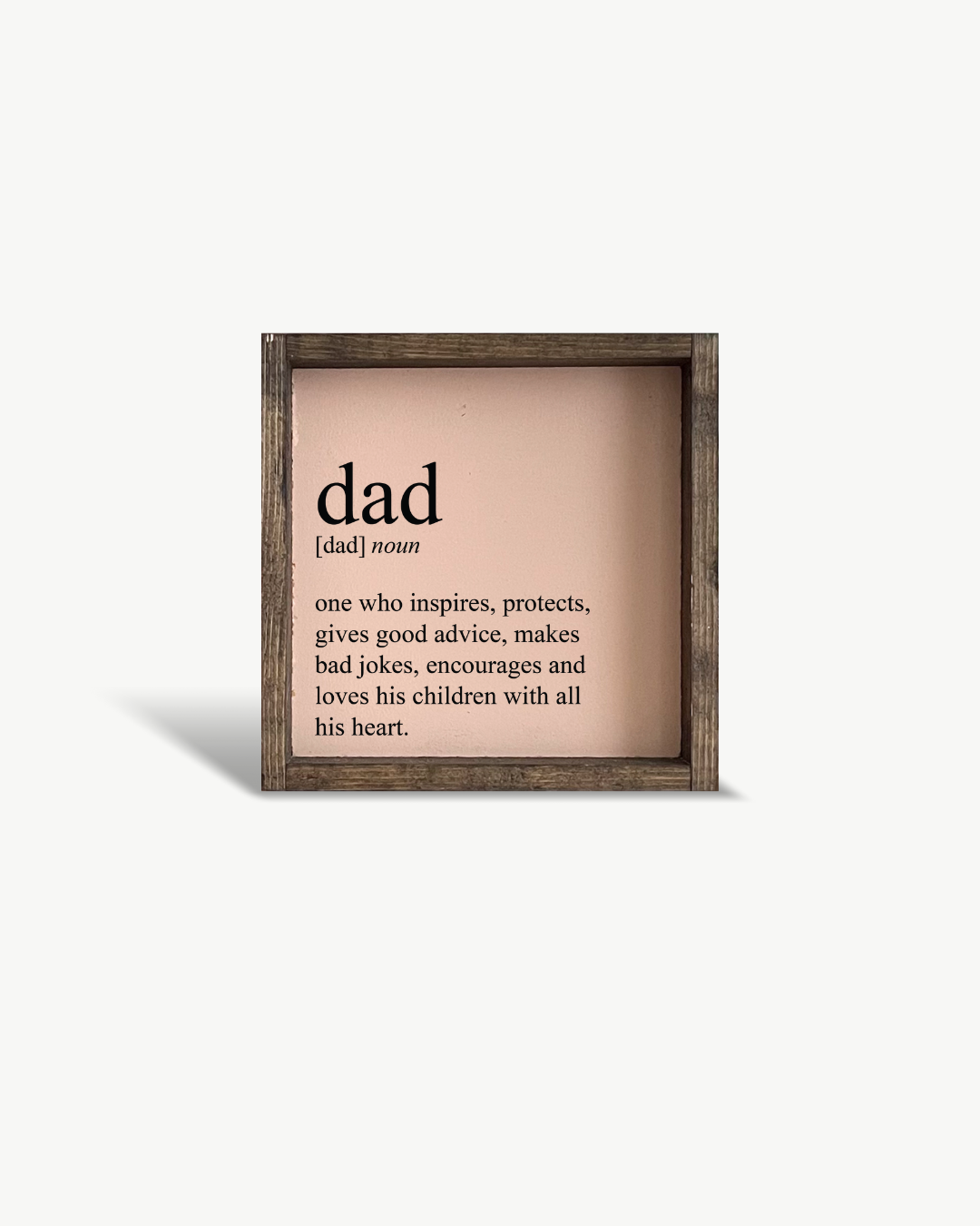 Dad Definition Wood Sign Black