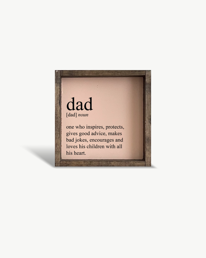Dad Definition Wood Sign Black
