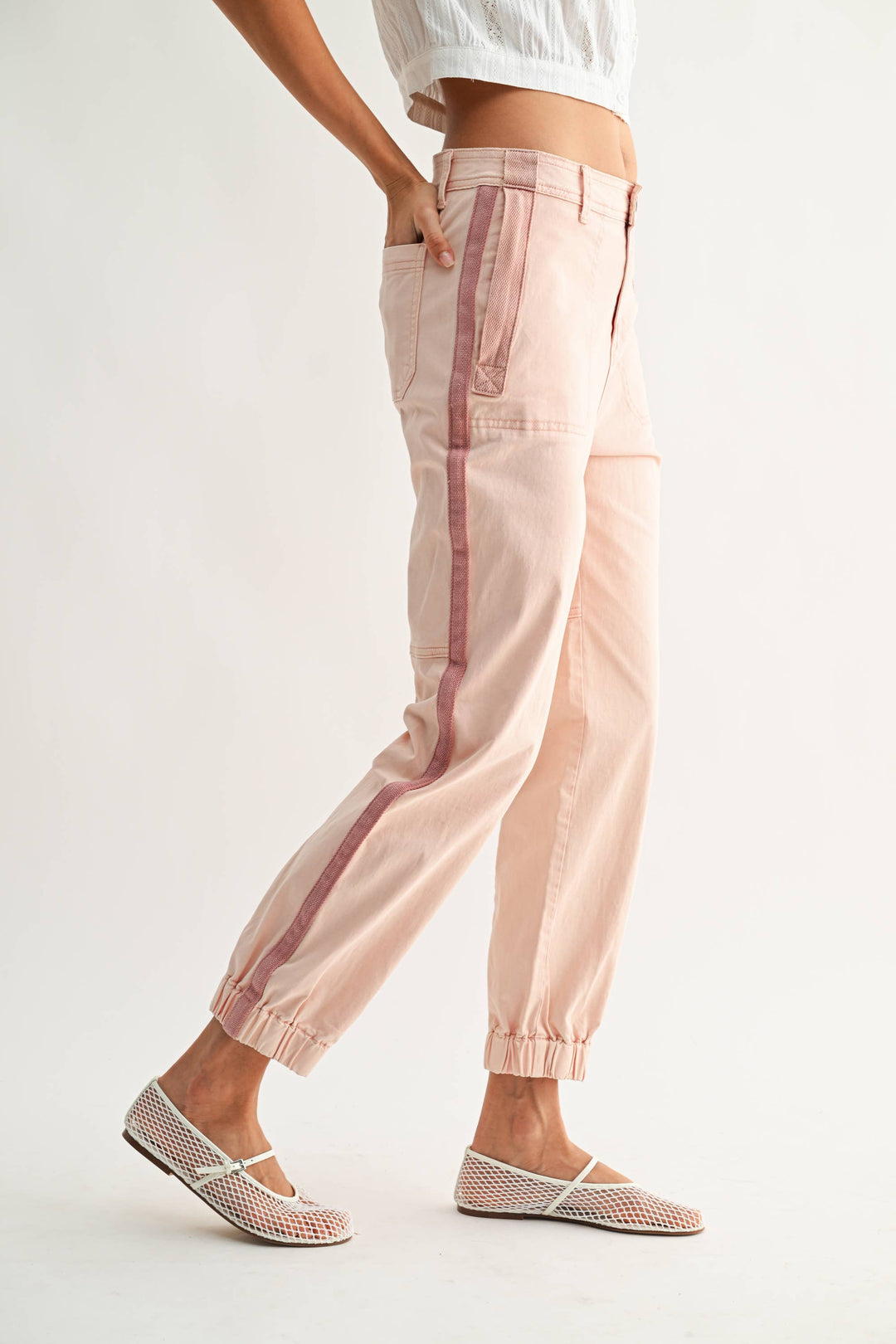 Track Pants with Zip Pocket Pink