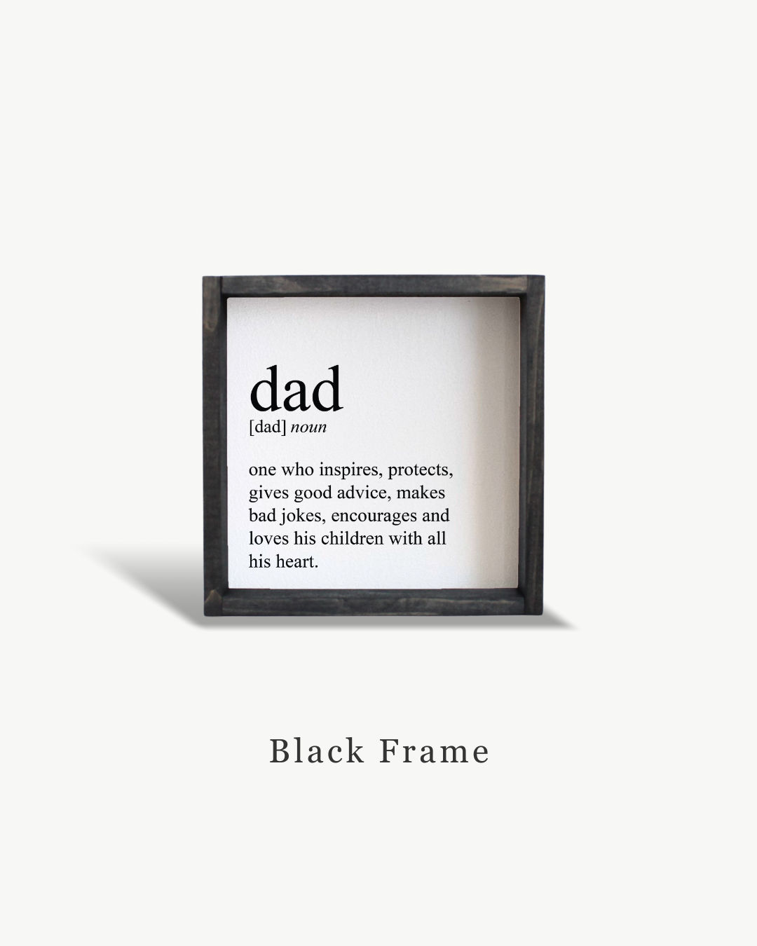 Dad Definition Wood Sign Black