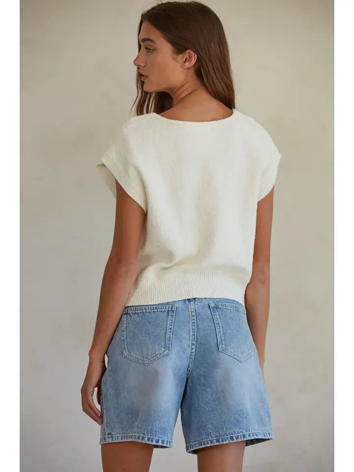 Knit Sweater V-Neck Vest Top