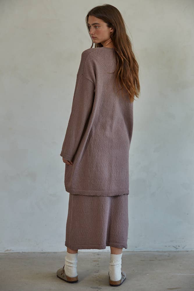 Knit Sweater Midi Cardigan