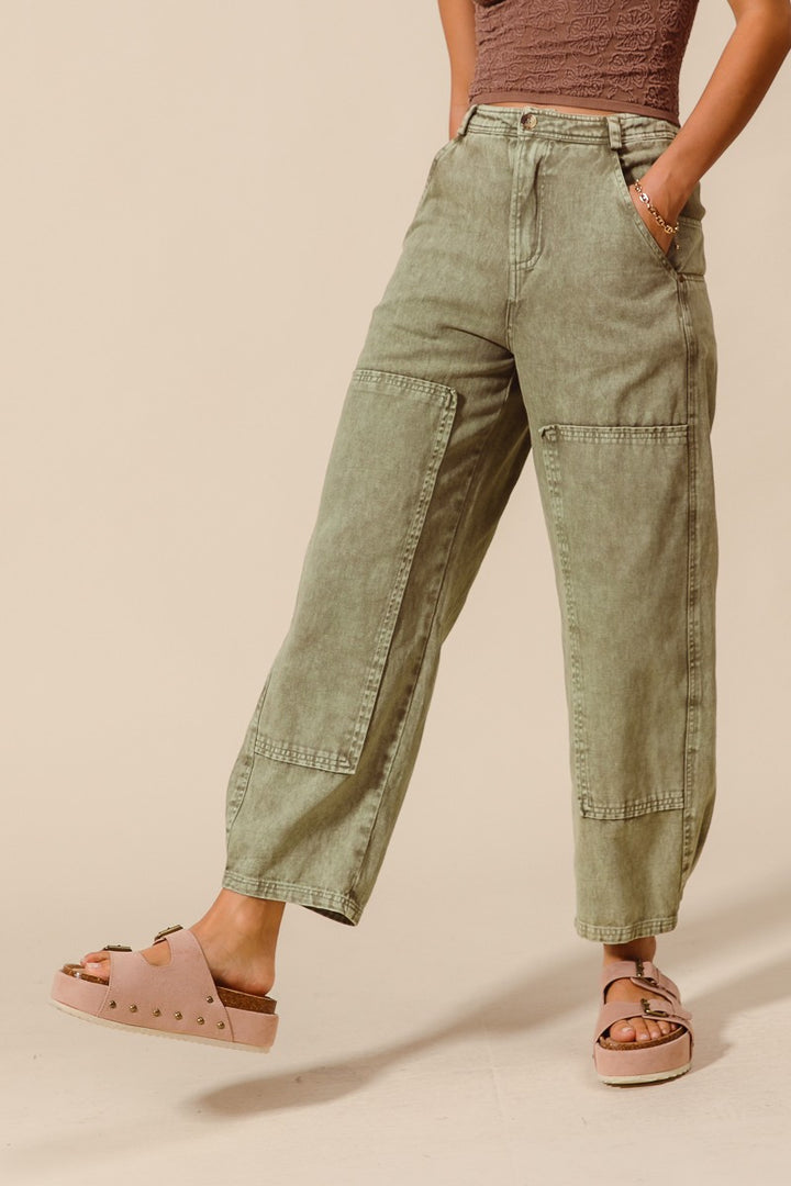 MID RISE BARREL JEANS