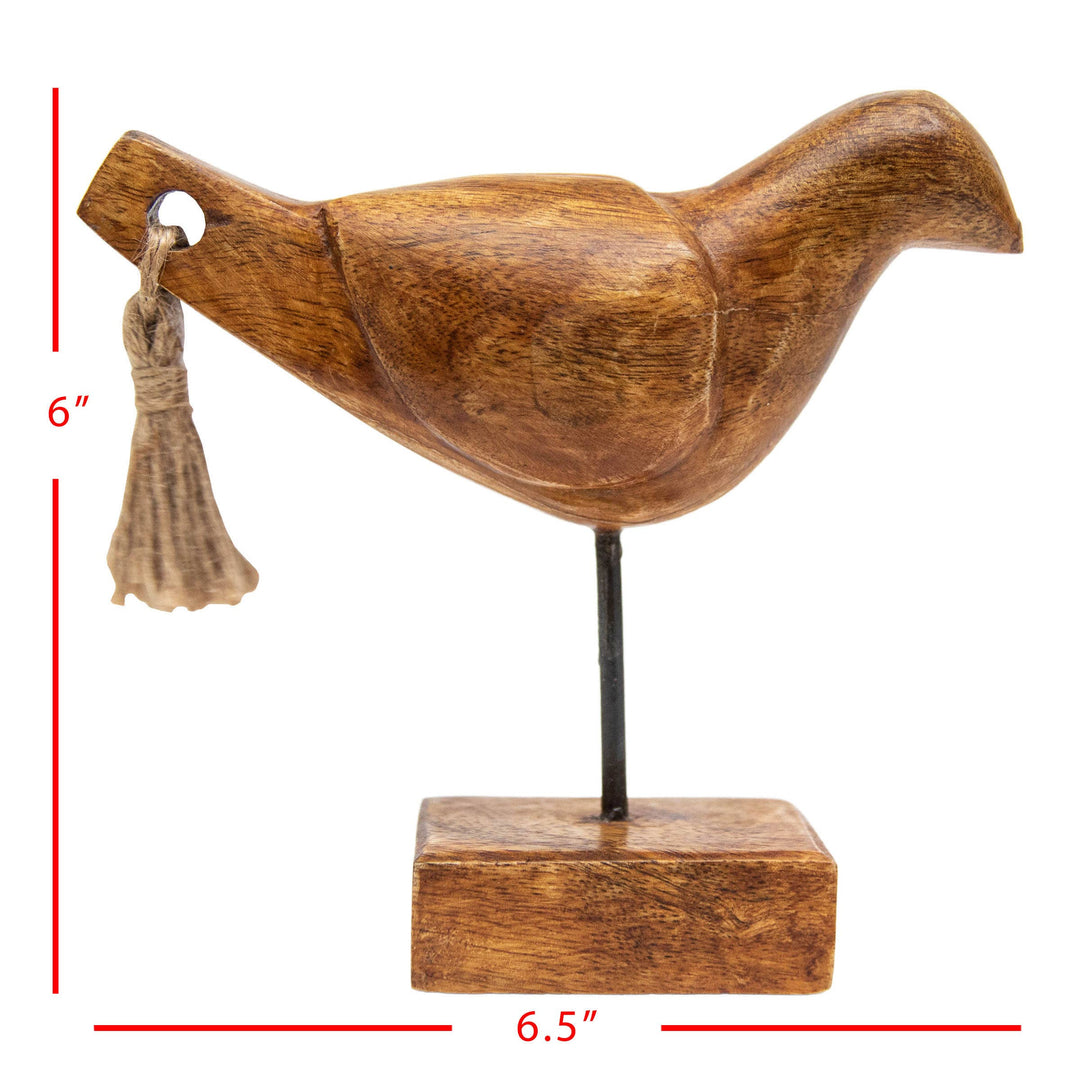 Crockett Wood Bird with Tassel Tail