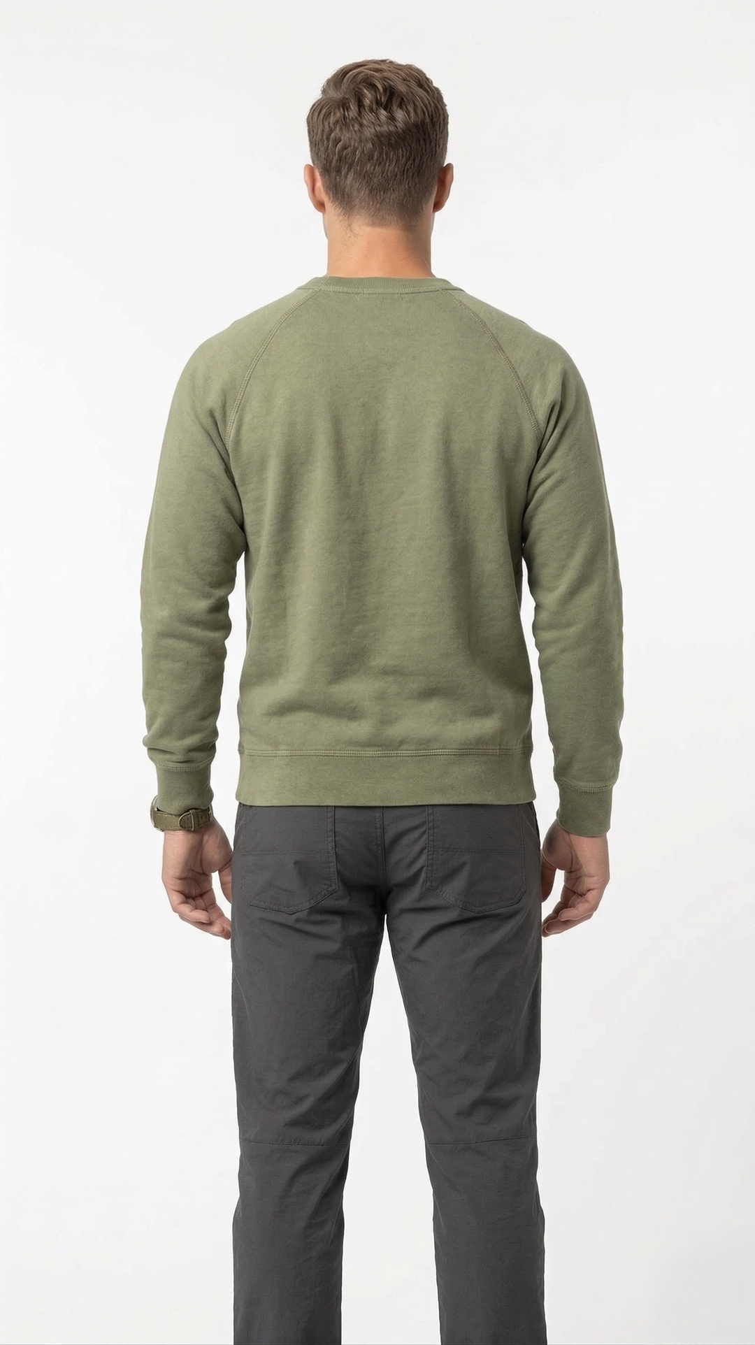 Essential Olive Raglan Sweatshirt