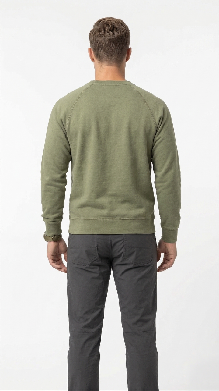 Essential Olive Raglan Sweatshirt