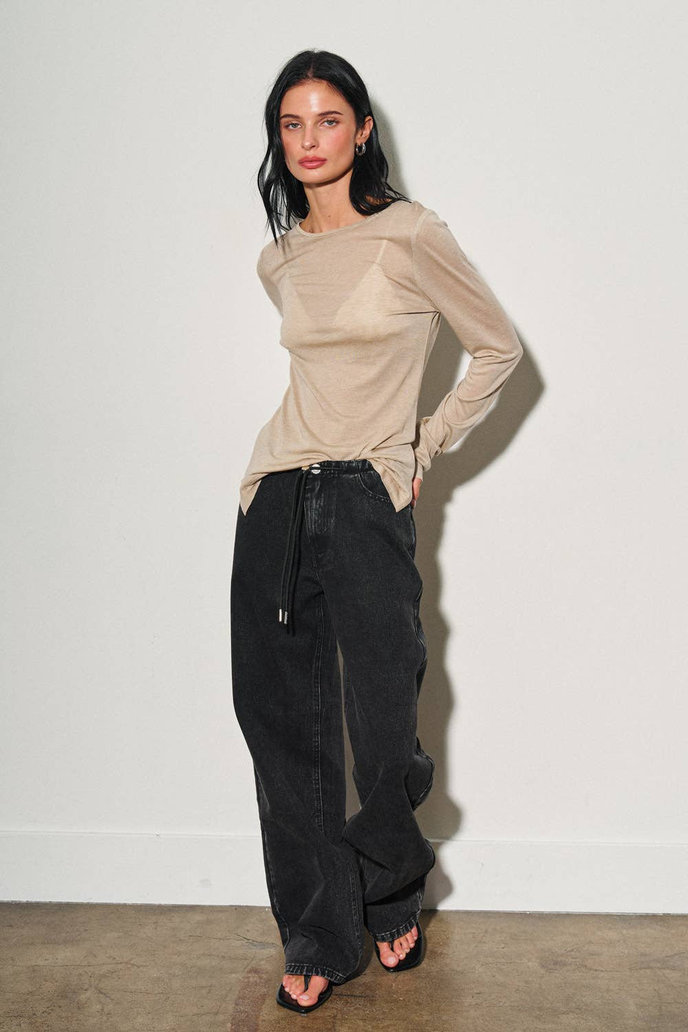 Knit Sheer Basic Top