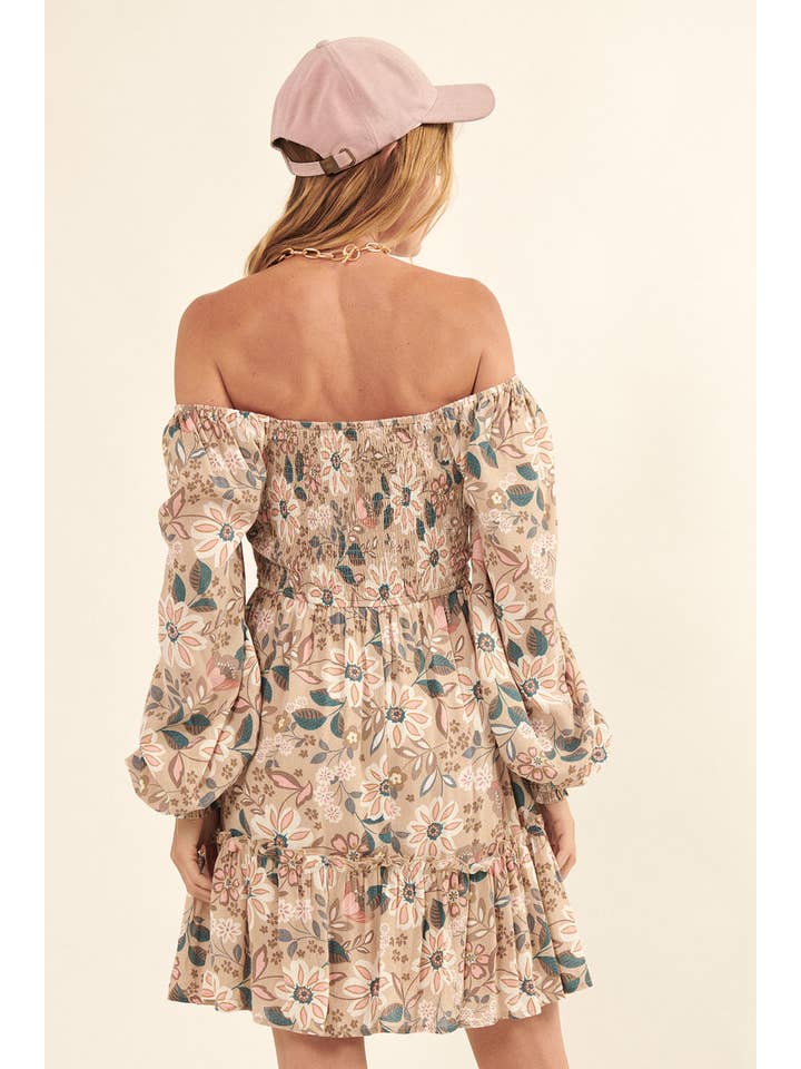 Smocked Bodice Mini Dress