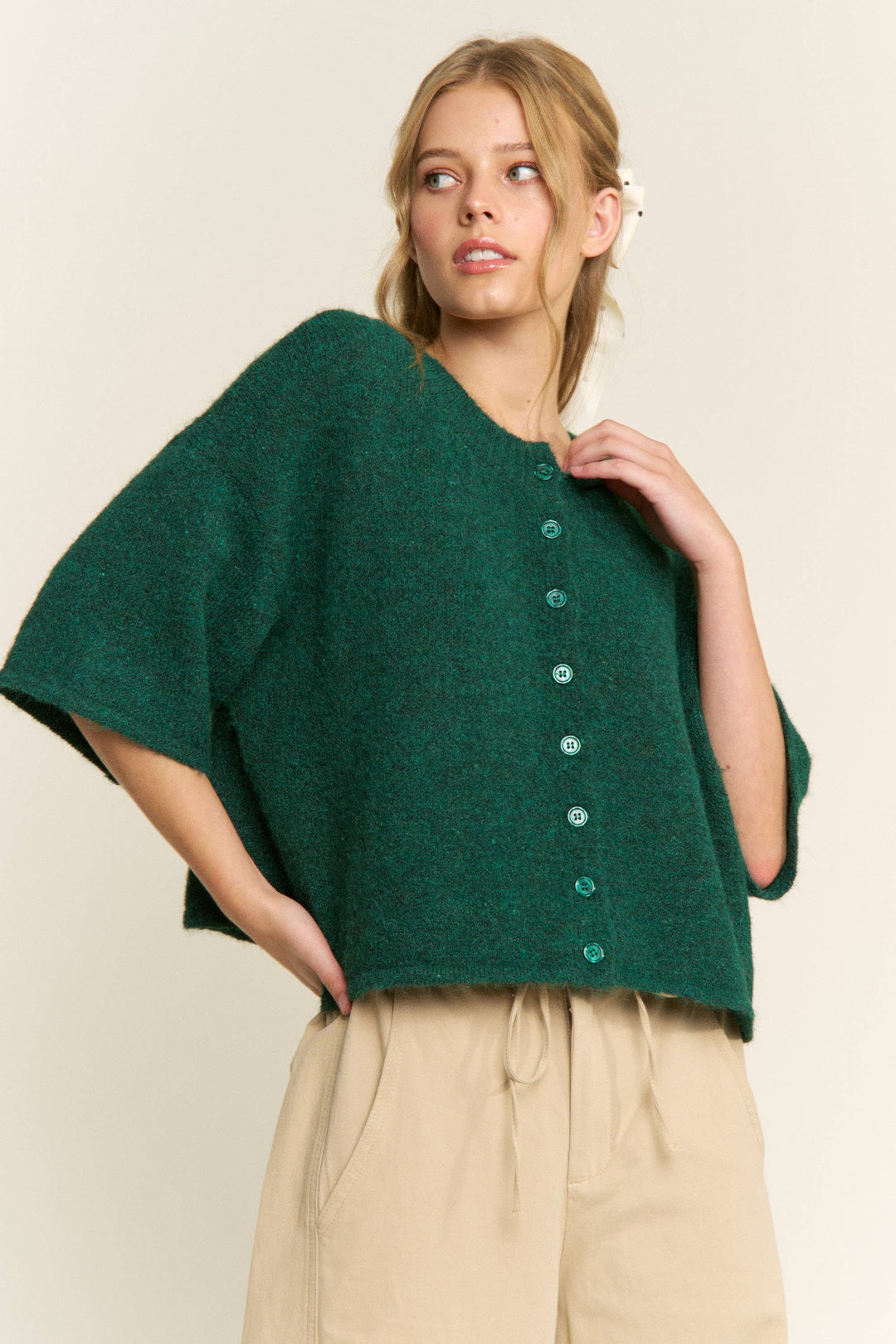 Cropped Boxy Cardigan