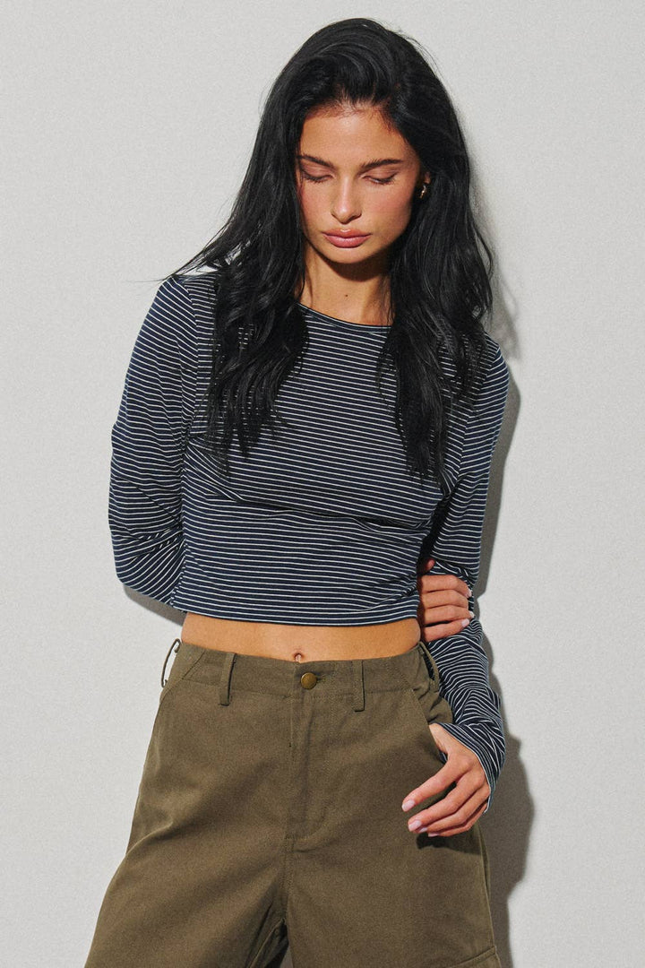Navy Striped Long Sleeve