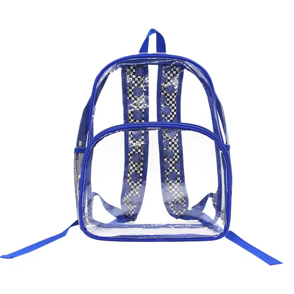 Smiley Face Clear Blue School Backpack