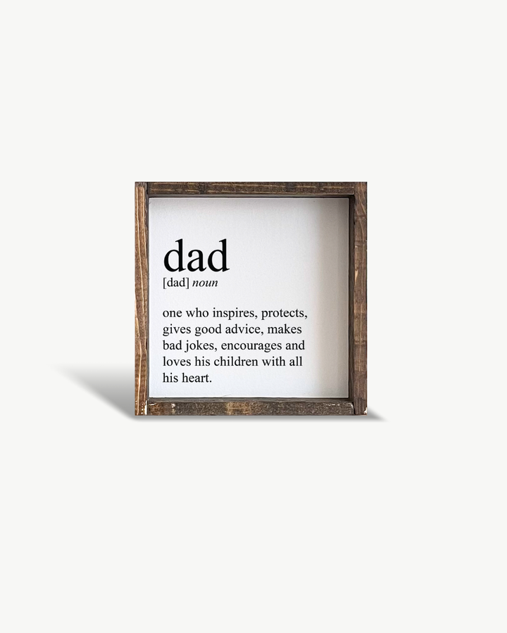 Dad Definition Wood Sign Black