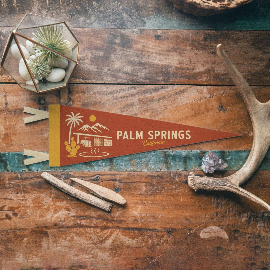 Palm Springs California Felt Pennant : Mini Pennant