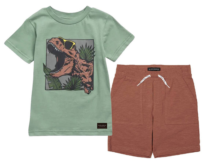 DINO T-SHIRT & KNIT SHORTS