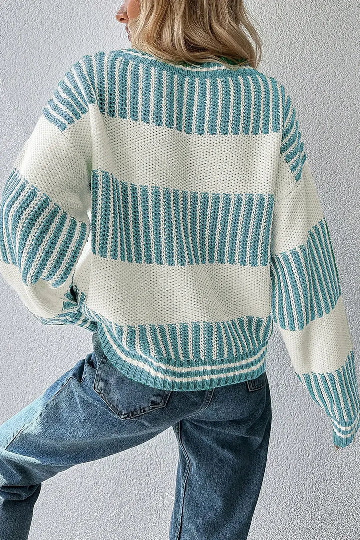 Striped Cotton Blend Sweater