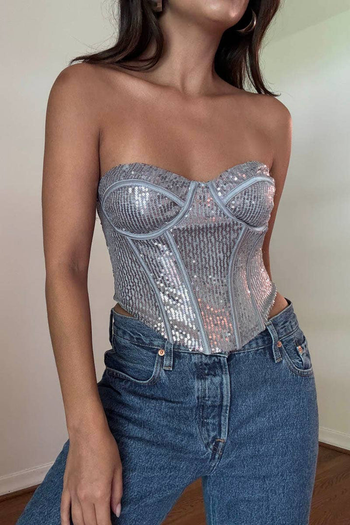 SEQUINS CORSET TOP