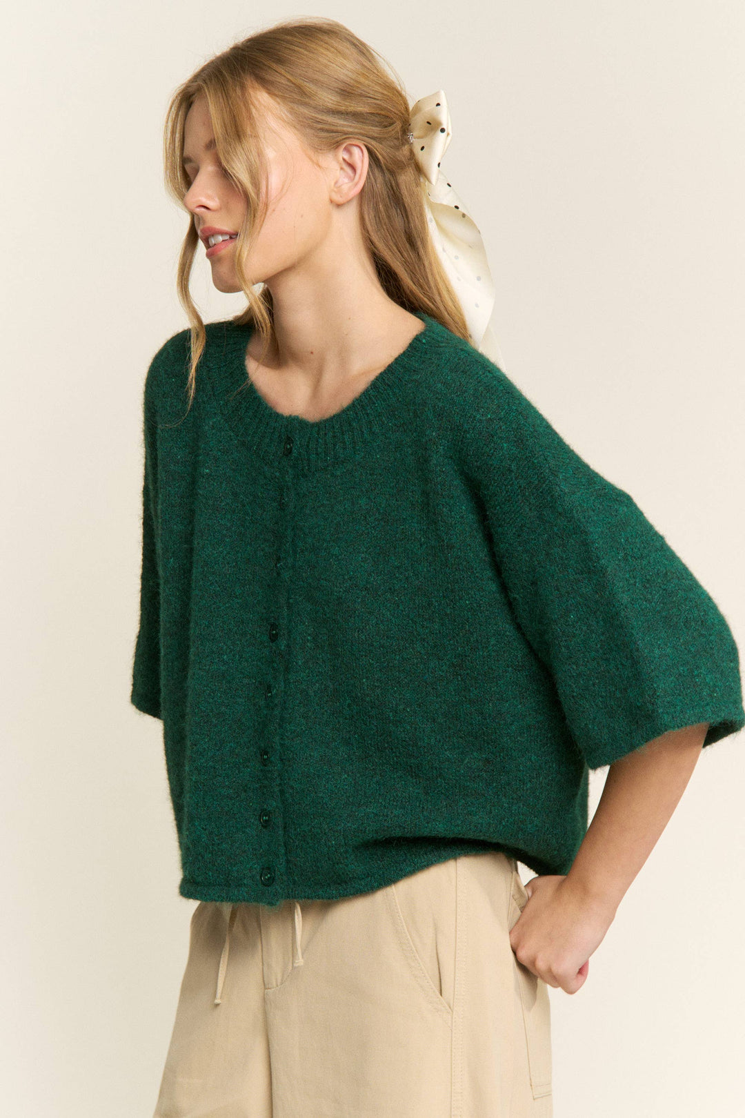 Cropped Boxy Cardigan