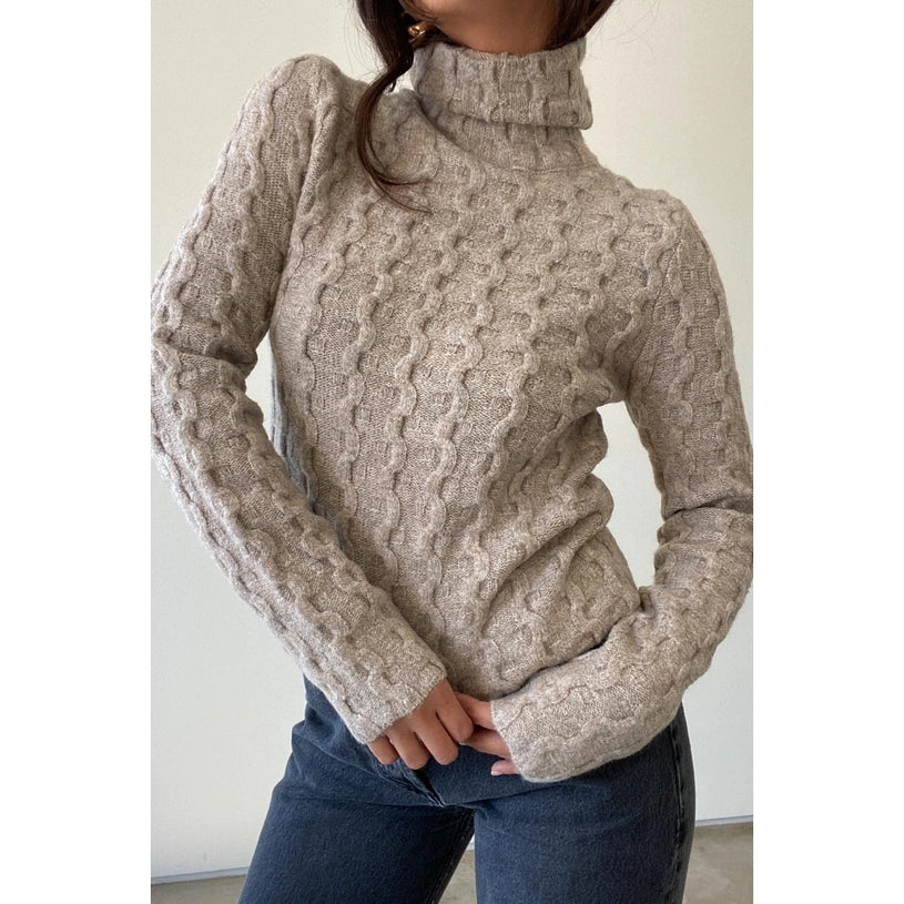 Cable Knit Turtle Neck Sweater