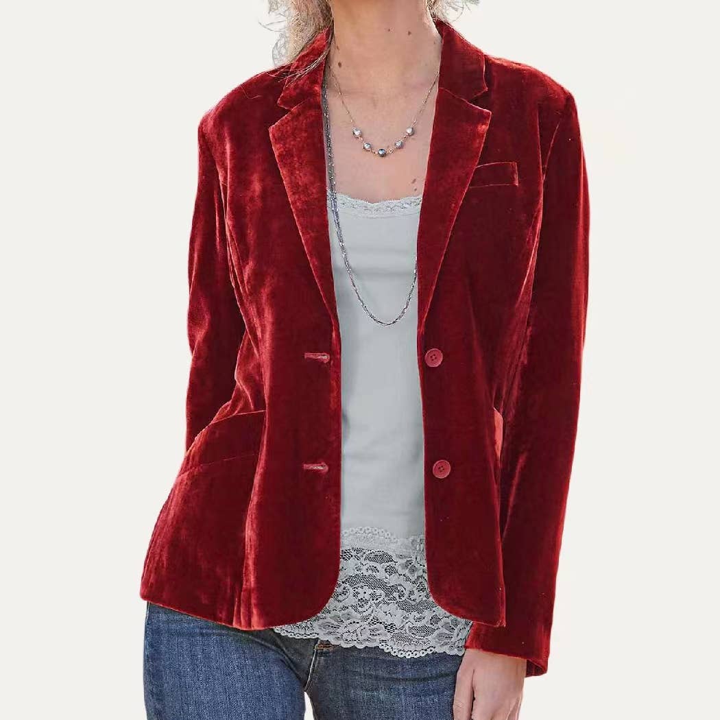 Velvet Button Blazer