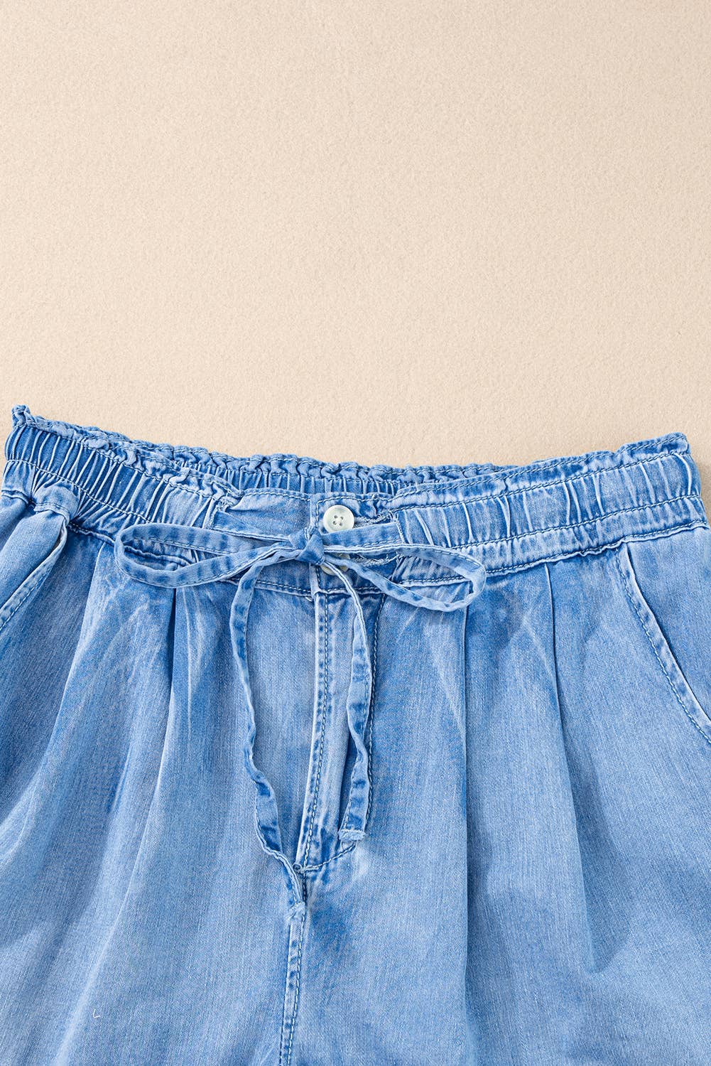 Women Blue Drawstring Shorts